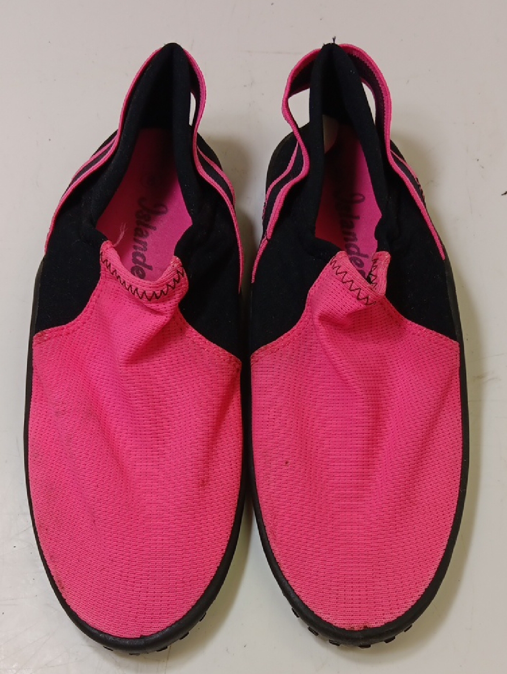 Islander Hot Pink and Black Slip-On Water Moccasins